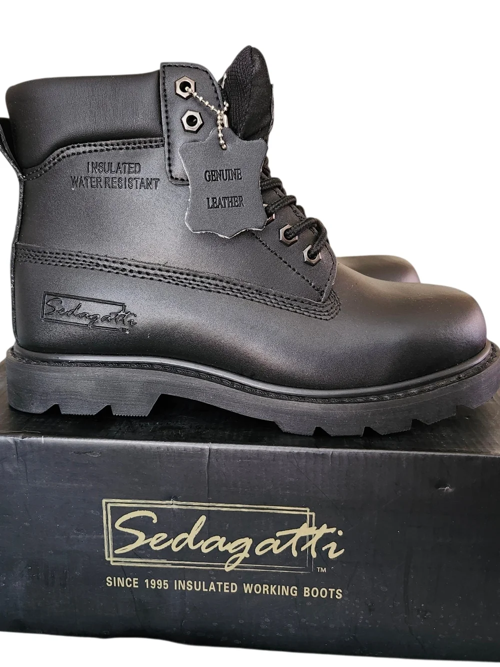 Men’s Black Lace-Up Work Boots